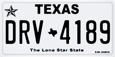 TX license plate DRV4189