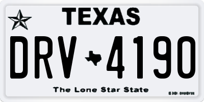 TX license plate DRV4190