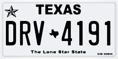 TX license plate DRV4191