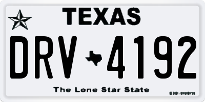 TX license plate DRV4192