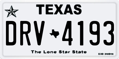 TX license plate DRV4193