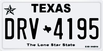 TX license plate DRV4195