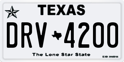 TX license plate DRV4200