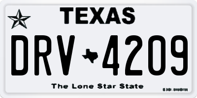 TX license plate DRV4209