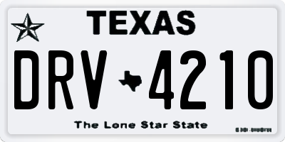 TX license plate DRV4210