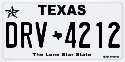 TX license plate DRV4212