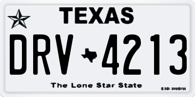 TX license plate DRV4213