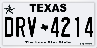 TX license plate DRV4214