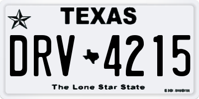 TX license plate DRV4215