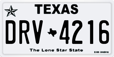 TX license plate DRV4216