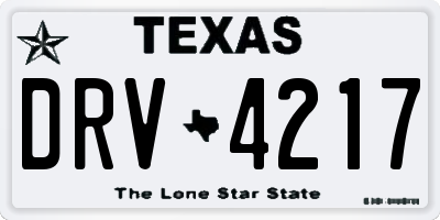 TX license plate DRV4217