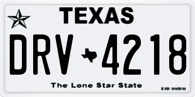 TX license plate DRV4218