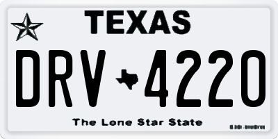 TX license plate DRV4220