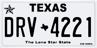 TX license plate DRV4221