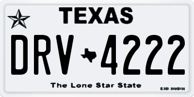 TX license plate DRV4222