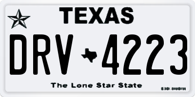 TX license plate DRV4223