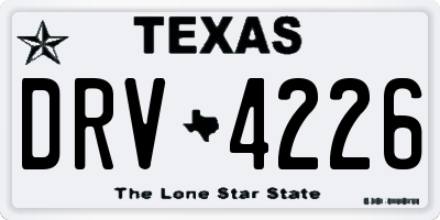 TX license plate DRV4226