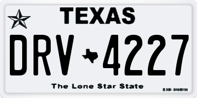 TX license plate DRV4227