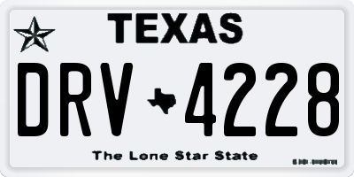 TX license plate DRV4228