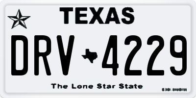 TX license plate DRV4229