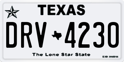 TX license plate DRV4230