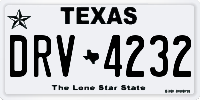 TX license plate DRV4232