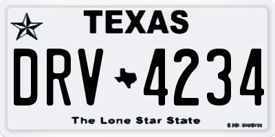 TX license plate DRV4234