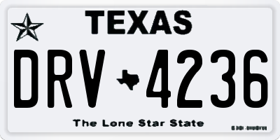 TX license plate DRV4236