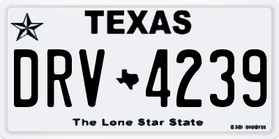 TX license plate DRV4239