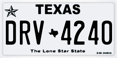 TX license plate DRV4240