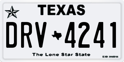 TX license plate DRV4241