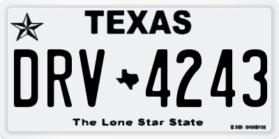 TX license plate DRV4243