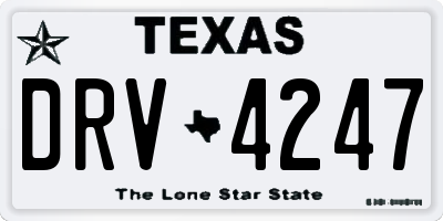 TX license plate DRV4247