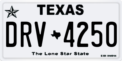 TX license plate DRV4250