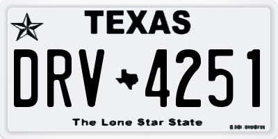 TX license plate DRV4251