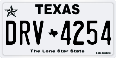 TX license plate DRV4254