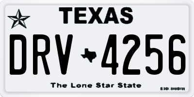 TX license plate DRV4256