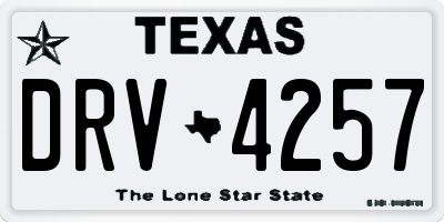 TX license plate DRV4257