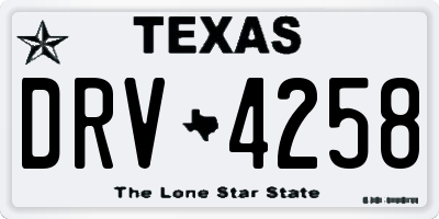 TX license plate DRV4258