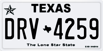 TX license plate DRV4259