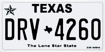 TX license plate DRV4260