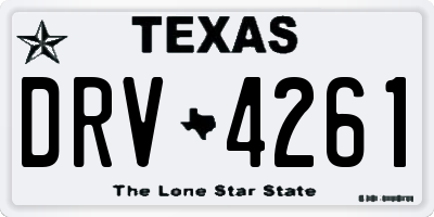 TX license plate DRV4261