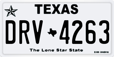 TX license plate DRV4263