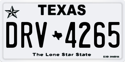 TX license plate DRV4265