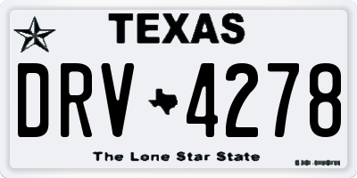 TX license plate DRV4278