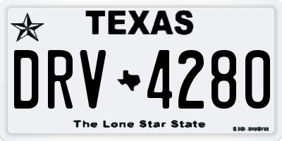 TX license plate DRV4280