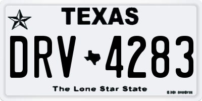 TX license plate DRV4283