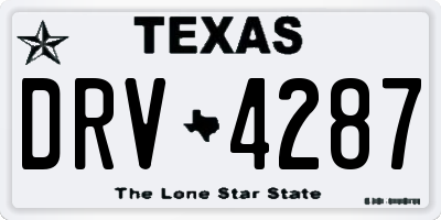 TX license plate DRV4287