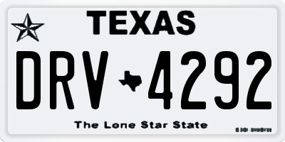 TX license plate DRV4292