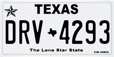 TX license plate DRV4293